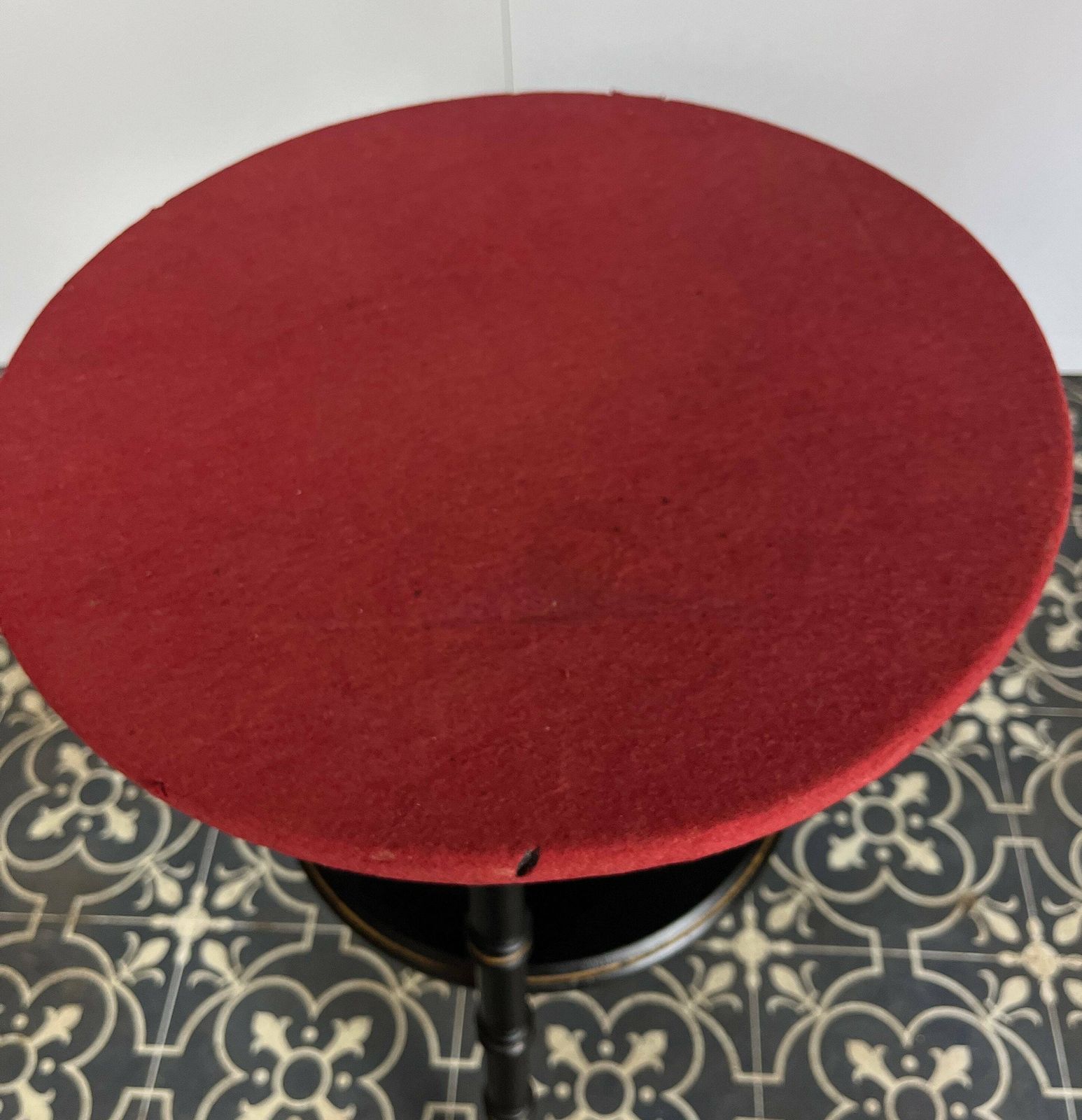 Early 20th Century Stylish Ebonised Coffee Or Side Table, Period Faux Bamboo, Antique Furniture, Red Baize, Gold Detail, Interior Design photo buy