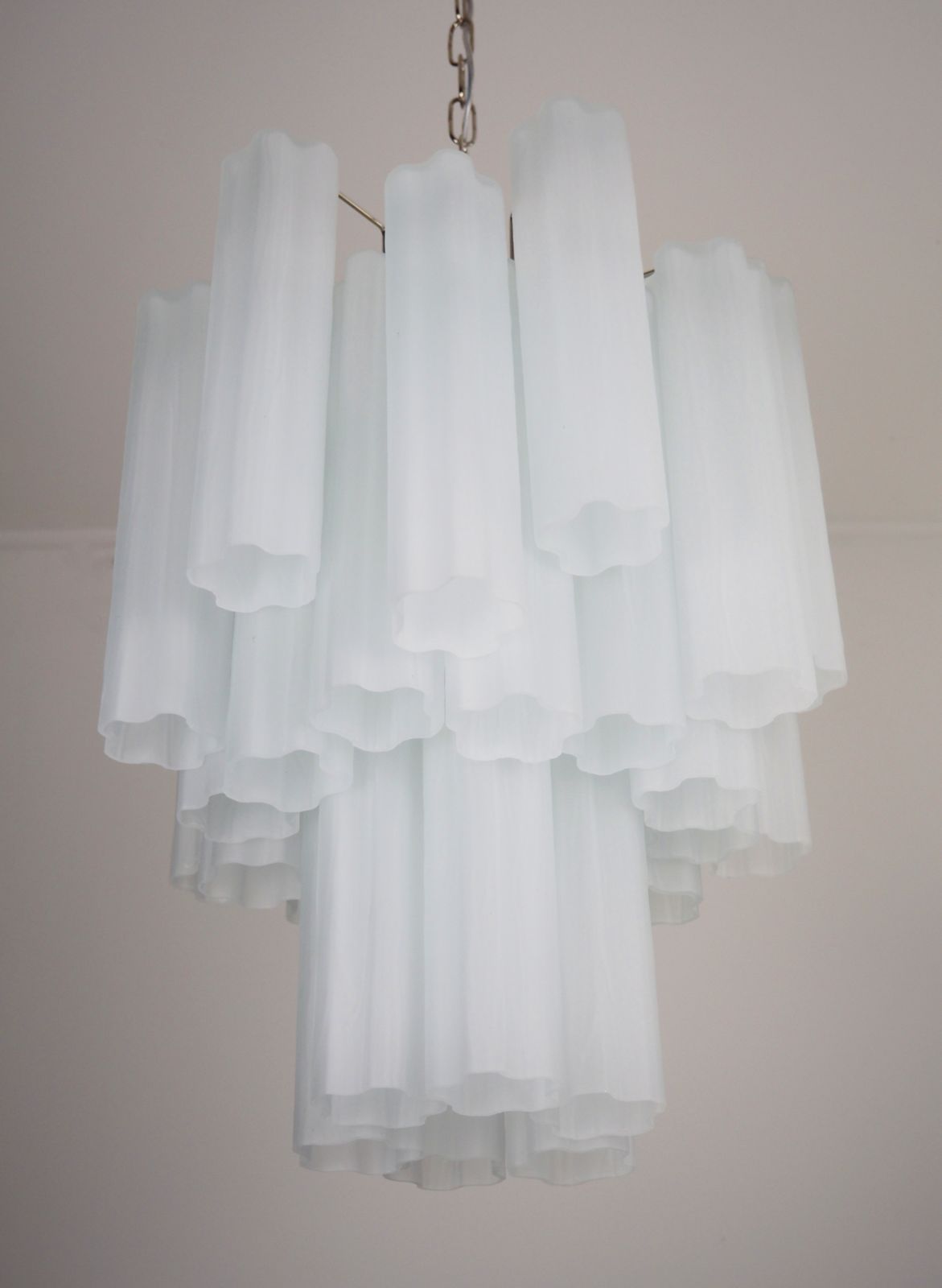 780.0 Fantastic Glass Tube Chandelier   30 Etched Glass Tube photo