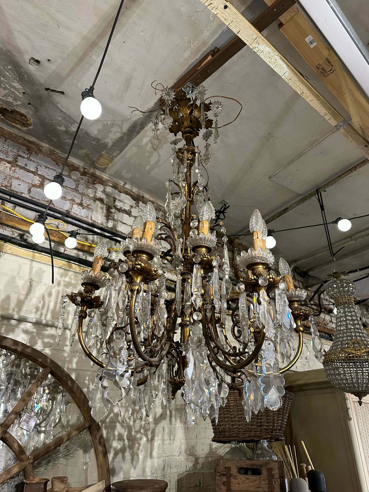 Rare, 19thc Bronze And Crystal, French Chandelier