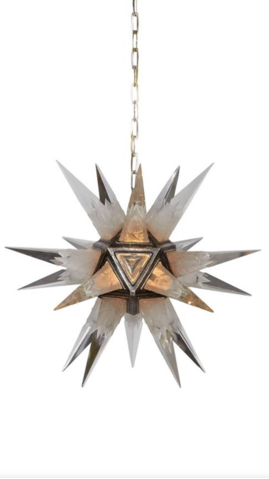Unusual, Crystal Star Chandelier, 1950’s, Matching Pair, Charles J Epstein
