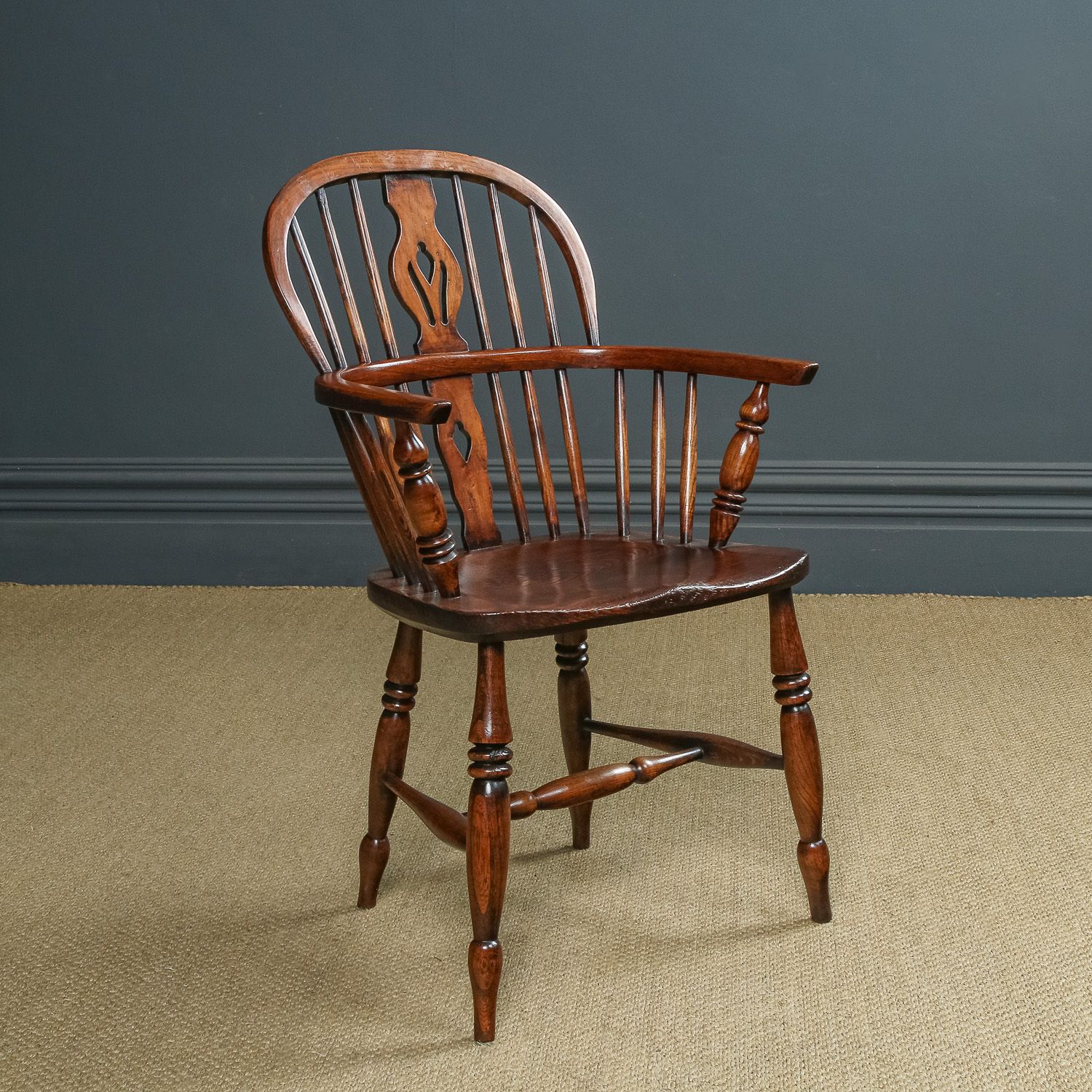 Set Of 12 Twelve Victorian Ash & Elm Windsor Stick & Hoop Back Kitchen Dining Chairs (Circa 1870 – 1930) photo 6450.0
