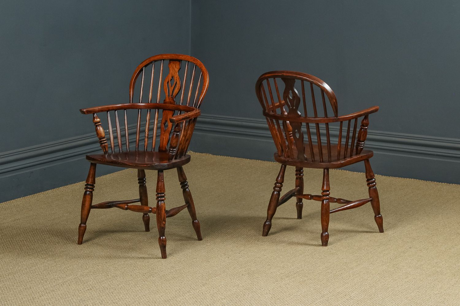 Set Of 12 Twelve Victorian Ash & Elm Windsor Stick & Hoop Back Kitchen Dining Chairs (Circa 1870 – 1930) photo buy