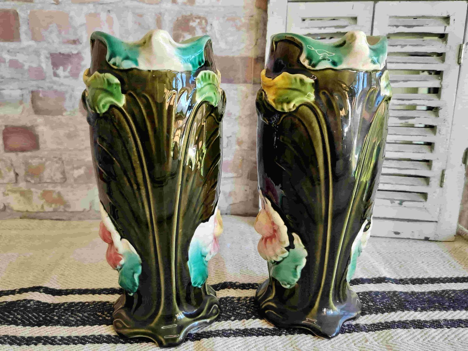 Two Gustav De Bruyn French Art Nouveau Vases photo Home Decor