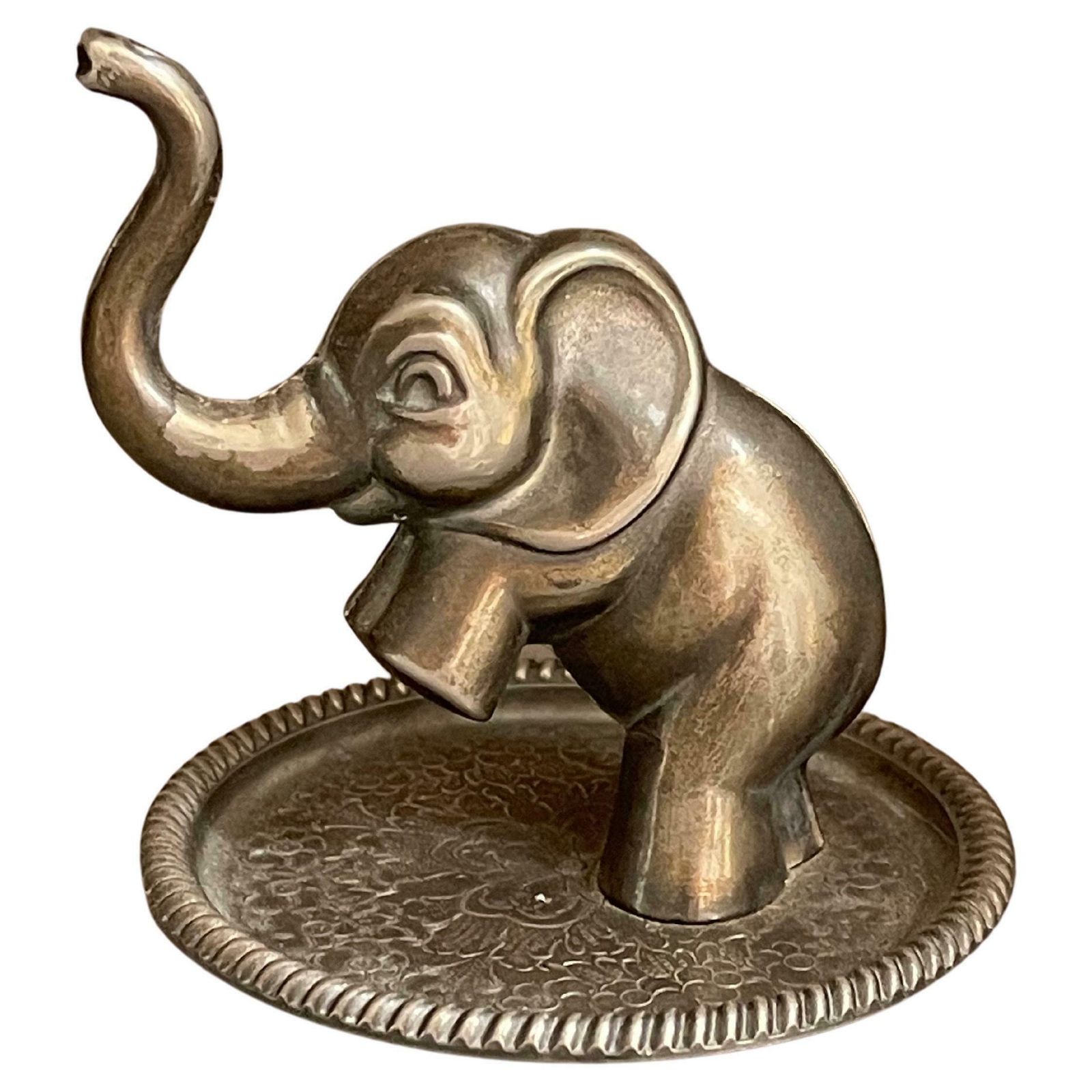 Antique Sliver Ring Holder Elephant Decorative Jewellery Organiser Home Décor