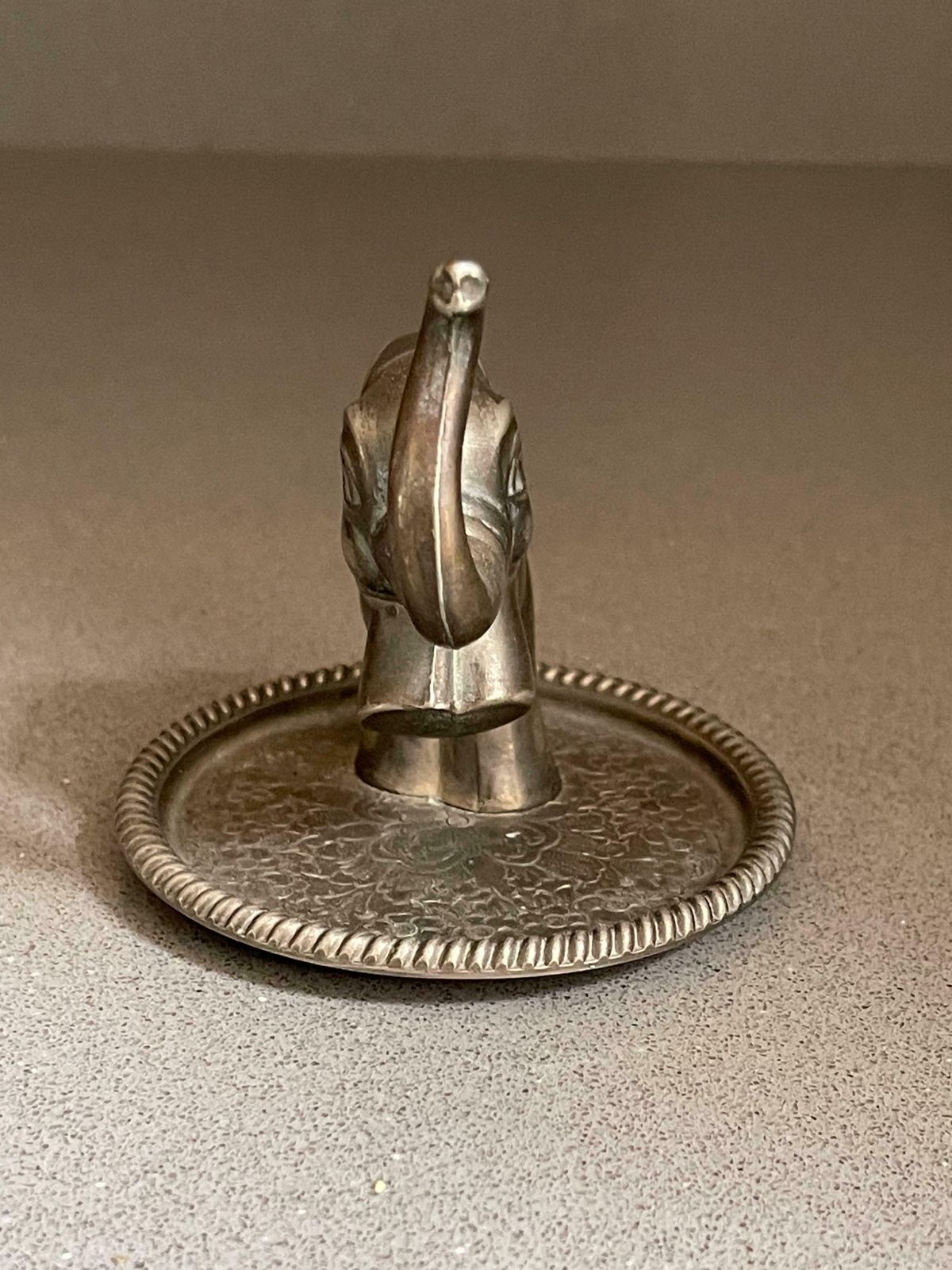 Antique Sliver Ring Holder Elephant Decorative Jewellery Organiser Home Décor photo for sale