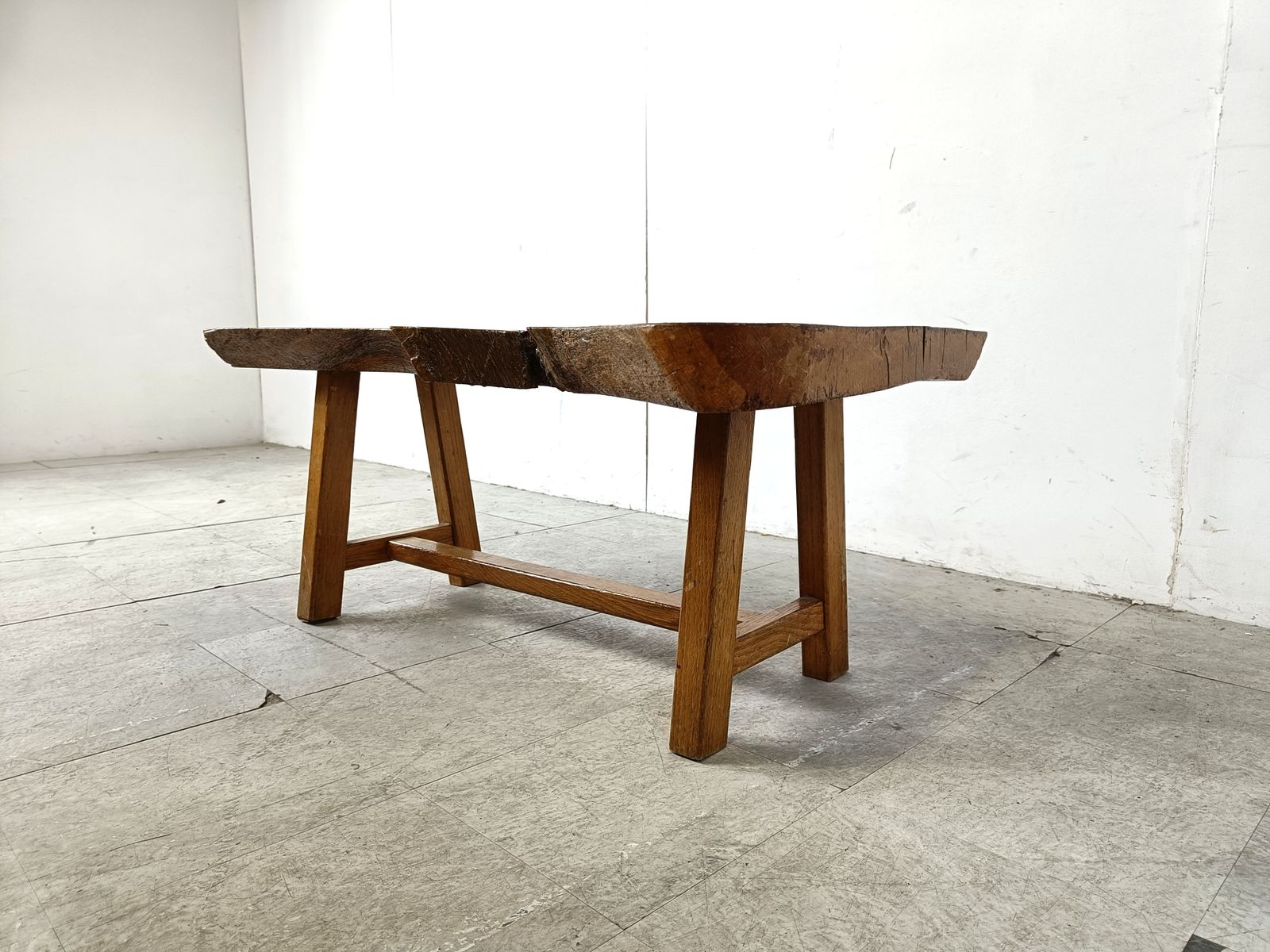 Vintage Wooden Brutalist Coffee Table, 1960s photo Furniture
