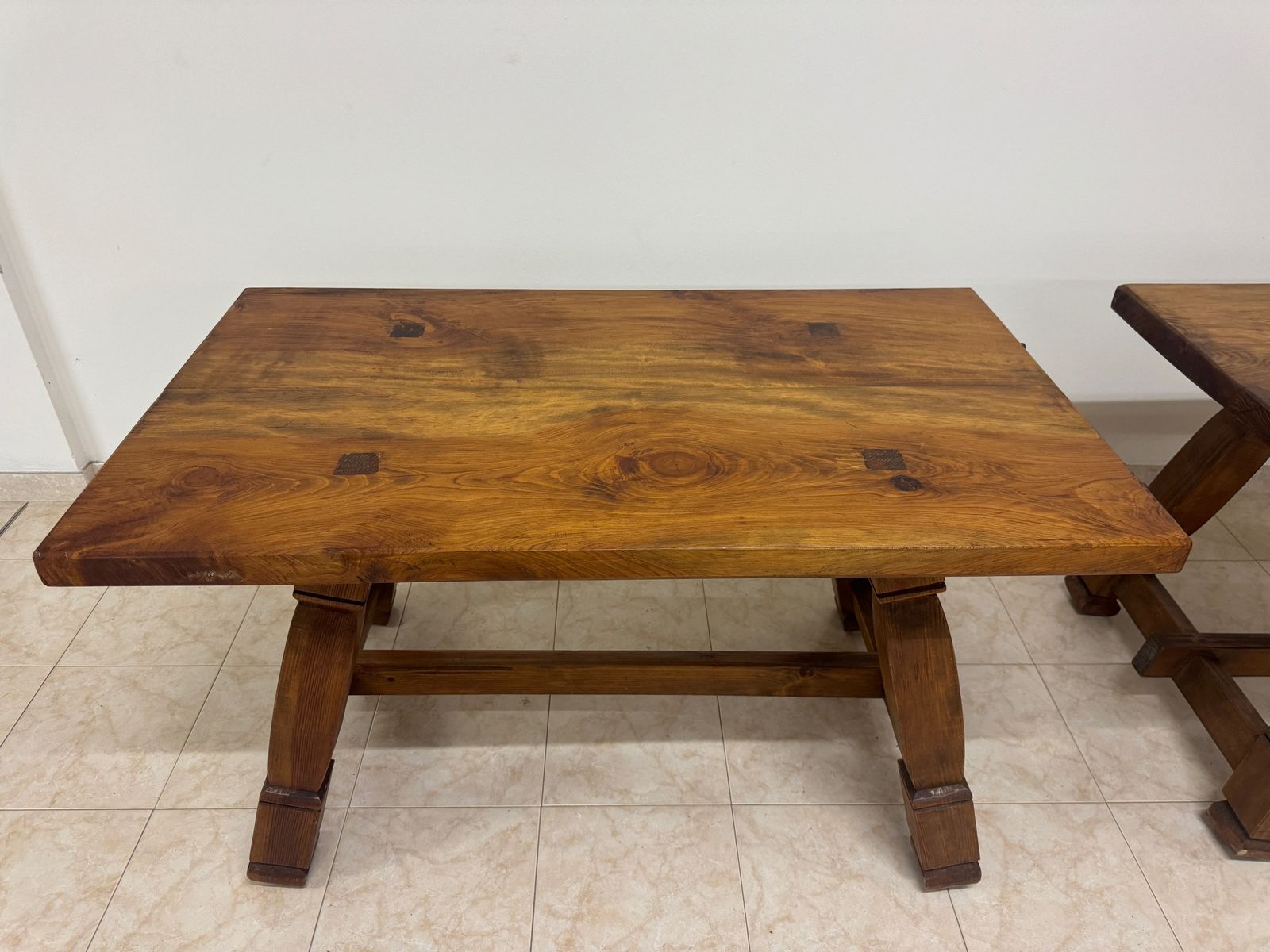 Pair Of Italian Brutalist Hall Side Tables photo vintage