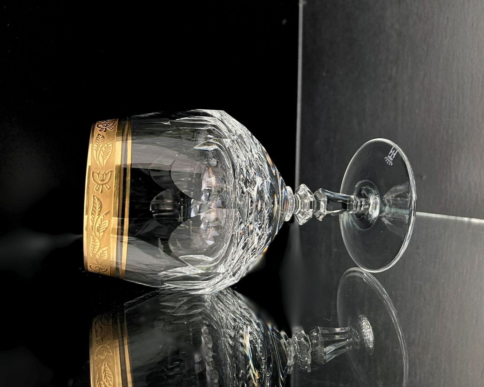 Crystal Cognac Glasses Gold | 2pcs | Balloon | Theresienthal Ca 1950s photo 142.0