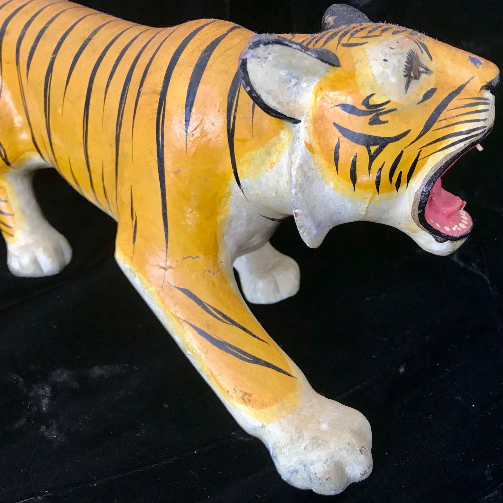 Fabulous Vintage Indian Painted Wooden Tiger photo buy