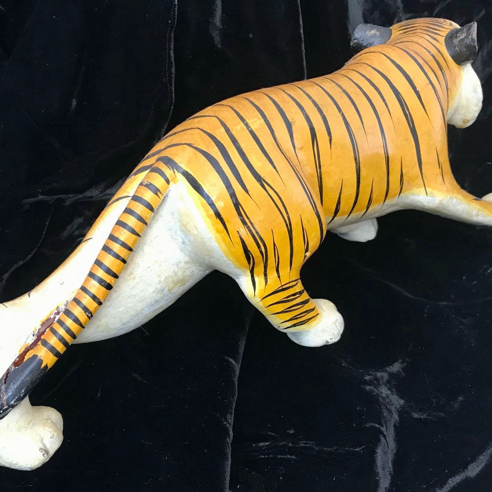 Fabulous Vintage Indian Painted Wooden Tiger photo vintage
