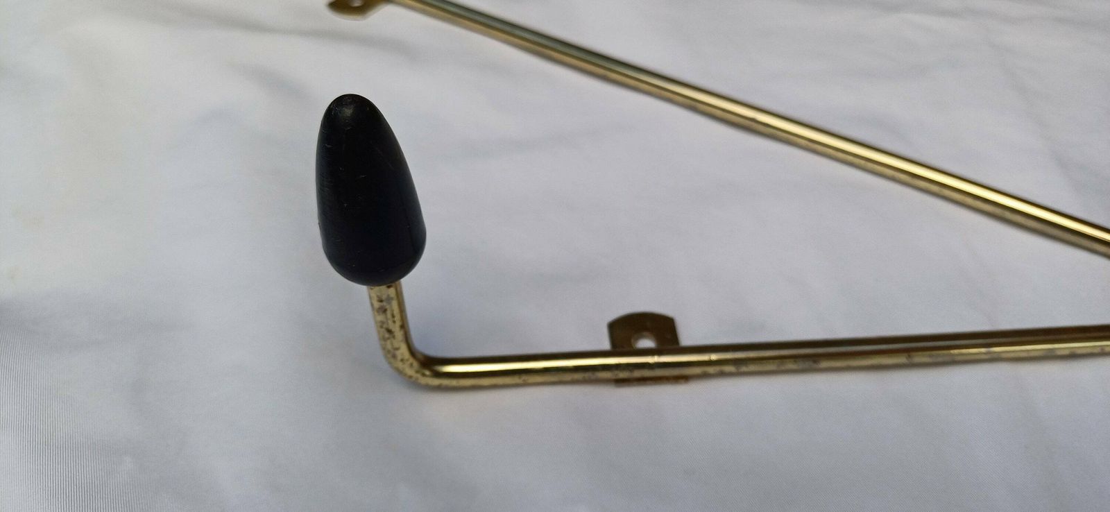 Vintage Retro 60s Coat Hooks Metal And Plastic Gold And Black. photo vintage