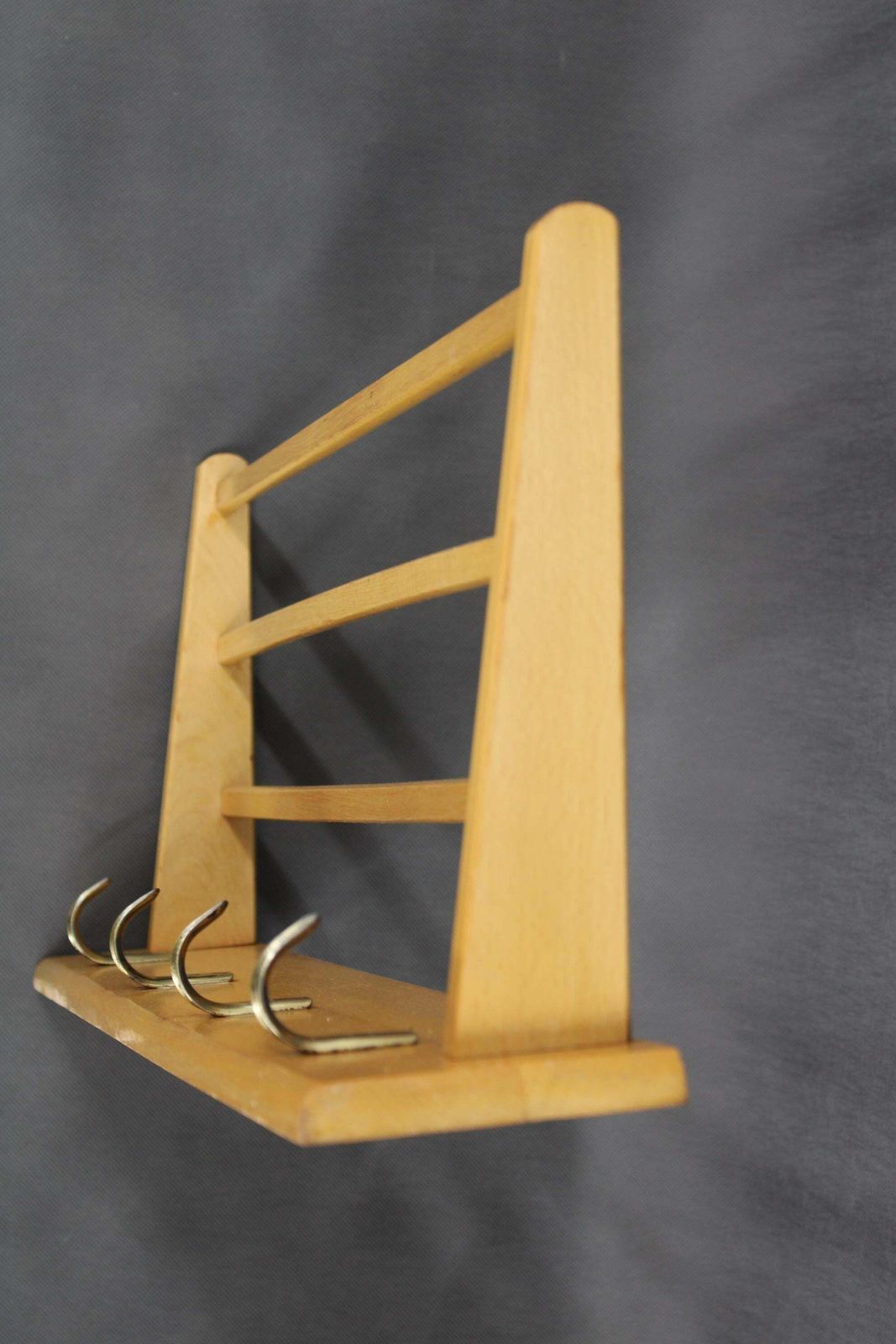 1960s Pair Of Mid Century Wooden Wall Hangers, Czechoslovakia photo buy