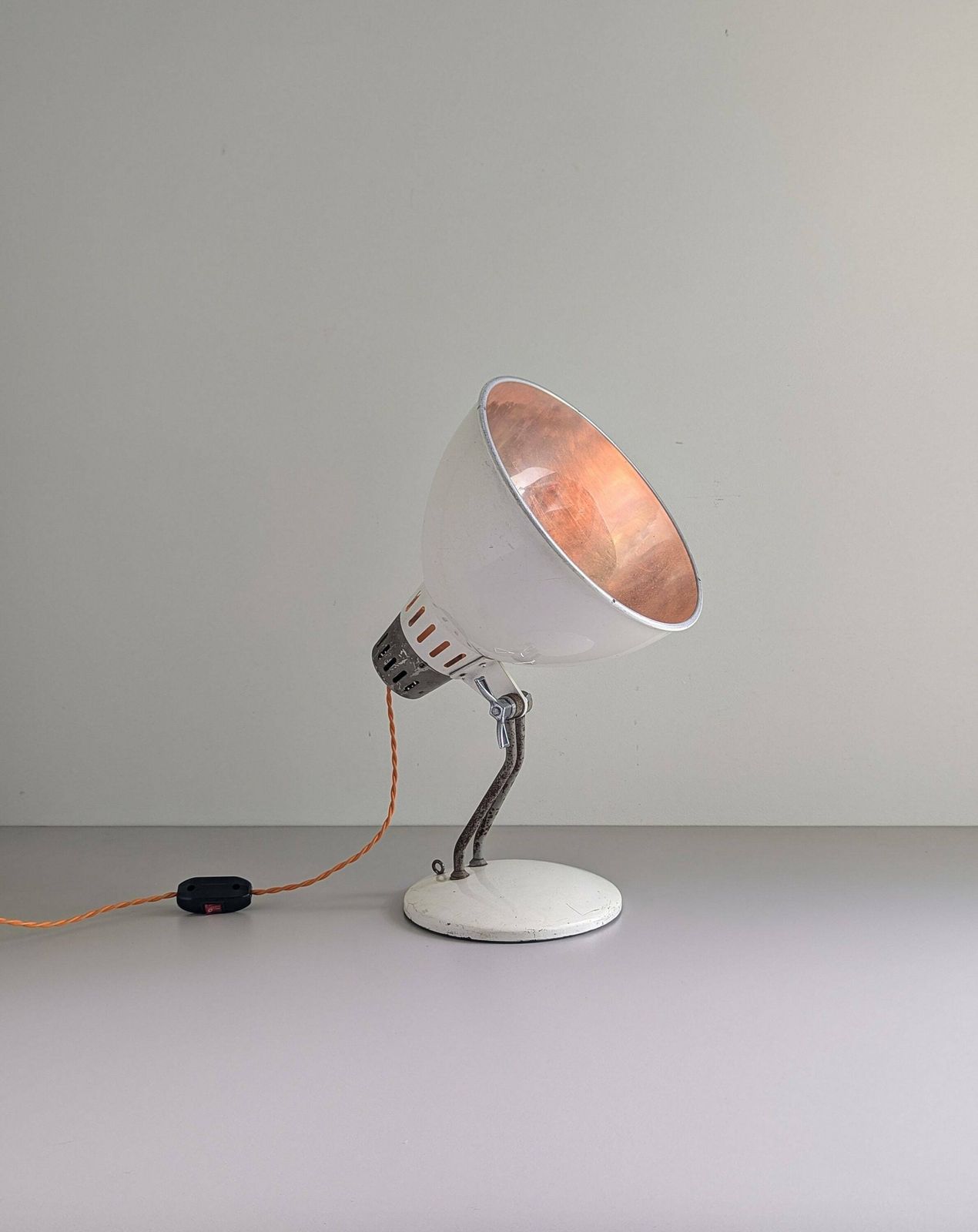 Vintage 1950s Pifco Infrapower Medical Heat Lamp Upcycled Into Table Spot Light, Made In England