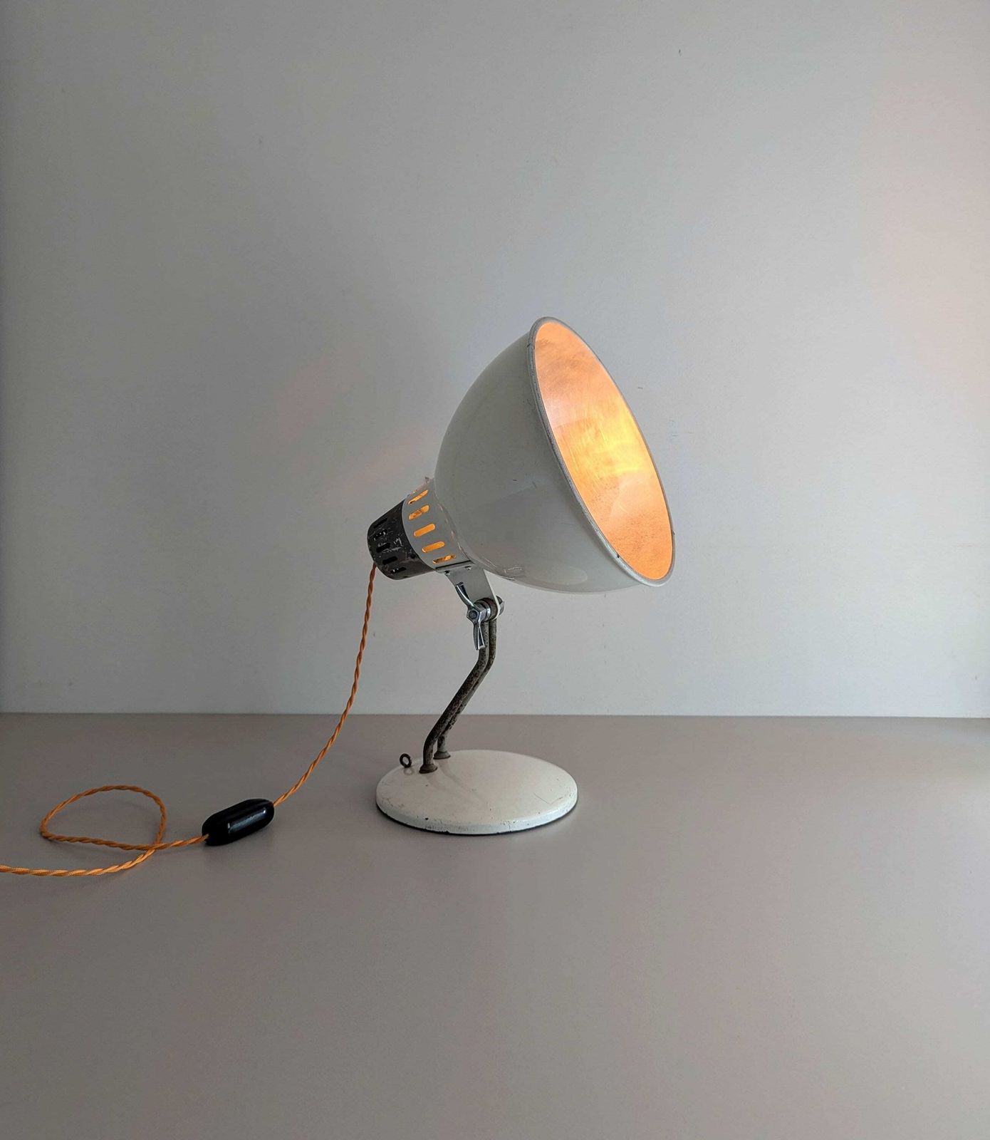 Vintage 1950s Pifco Infrapower Medical Heat Lamp Upcycled Into Table Spot Light, Made In England photo for sale