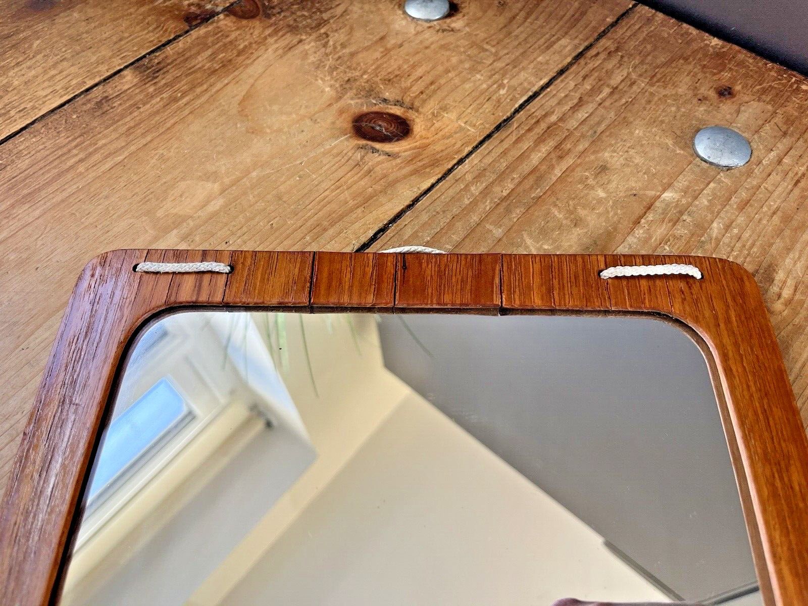 Mid Century Modern Swedish Sowe Konst Sovestad Teak 60's Wall Mirror Scandi Mcm photo 160.0