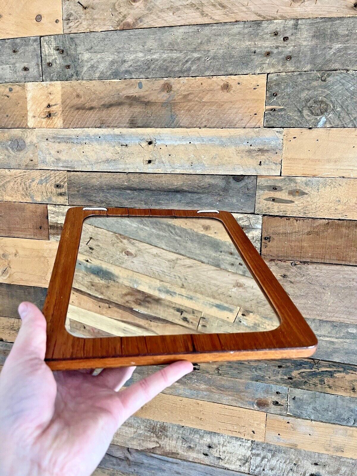 Mid Century Modern Swedish Sowe Konst Sovestad Teak 60's Wall Mirror Scandi Mcm photo vintage