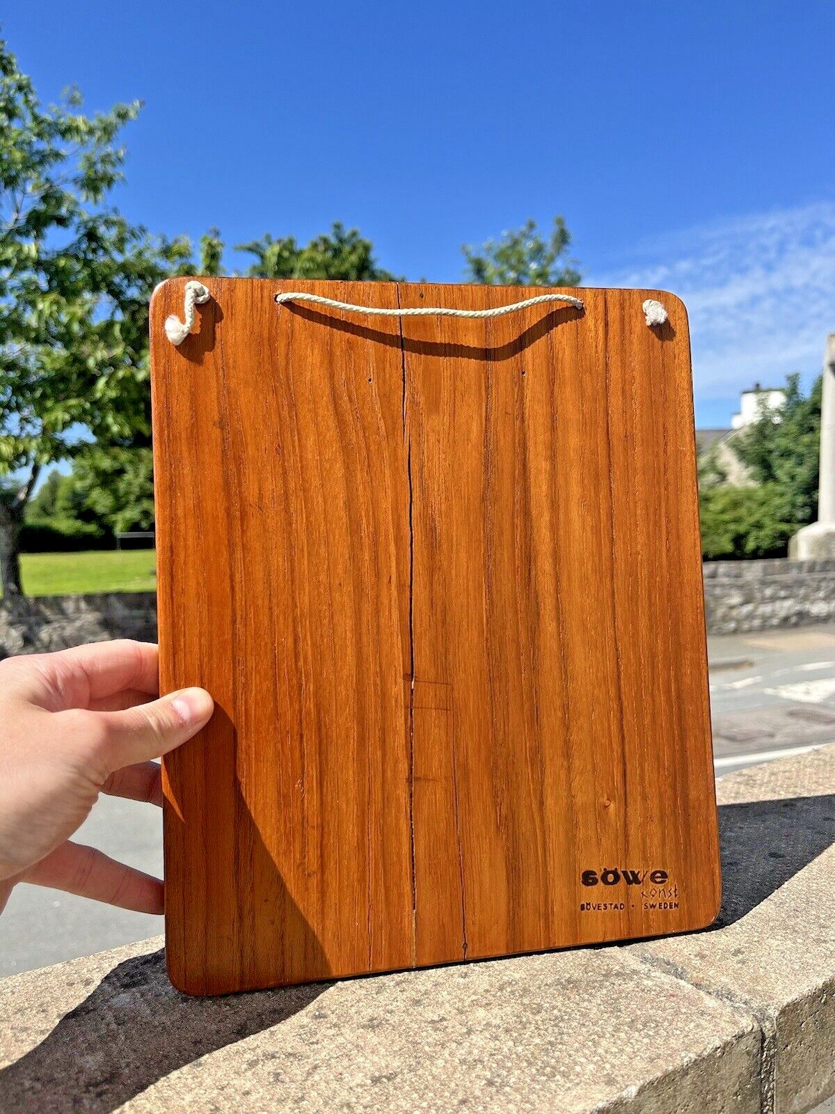 160.0 Mid Century Modern Swedish Sowe Konst Sovestad Teak 60's Wall Mirror Scandi Mcm photo
