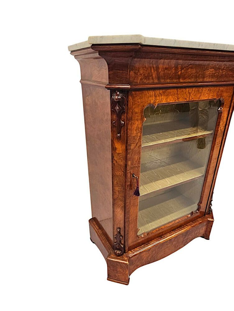 A Very Rare Pair Of 19th Century Carrara White Marble Top Cabinets photo 8049.1714