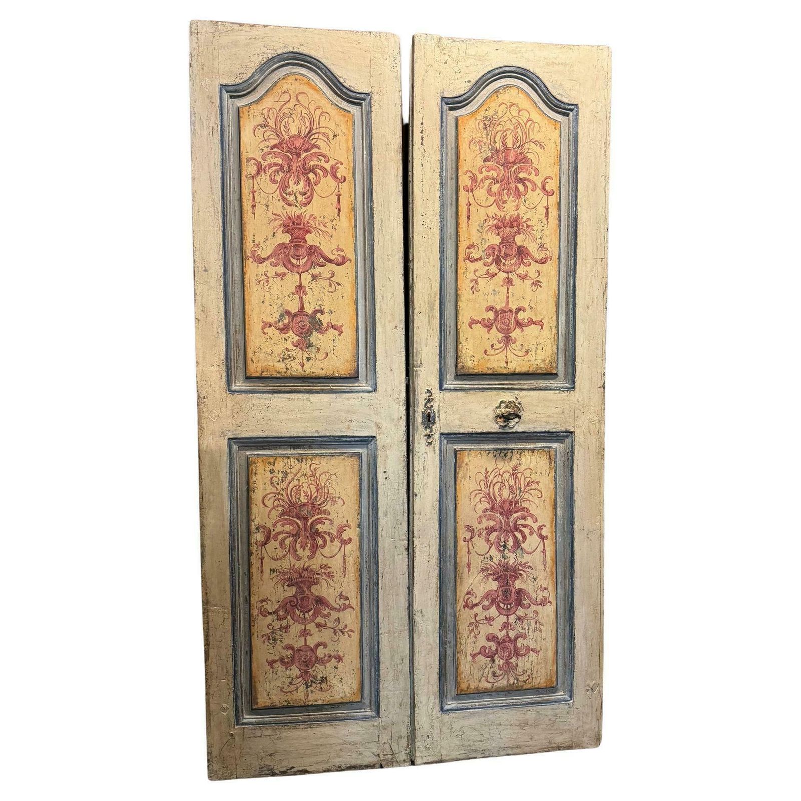 Double Wing Interior Door, In Richly Painted Wood, Italy