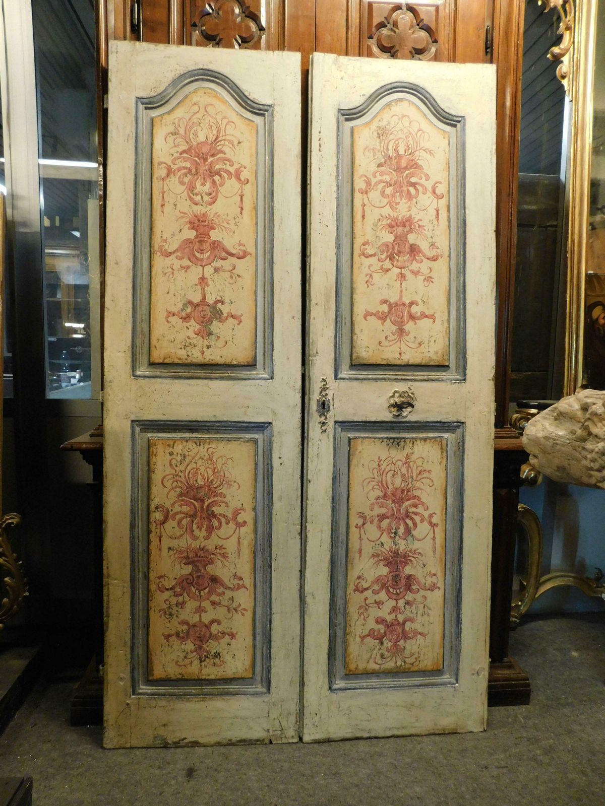 Double Wing Interior Door, In Richly Painted Wood, Italy photo 5512.0