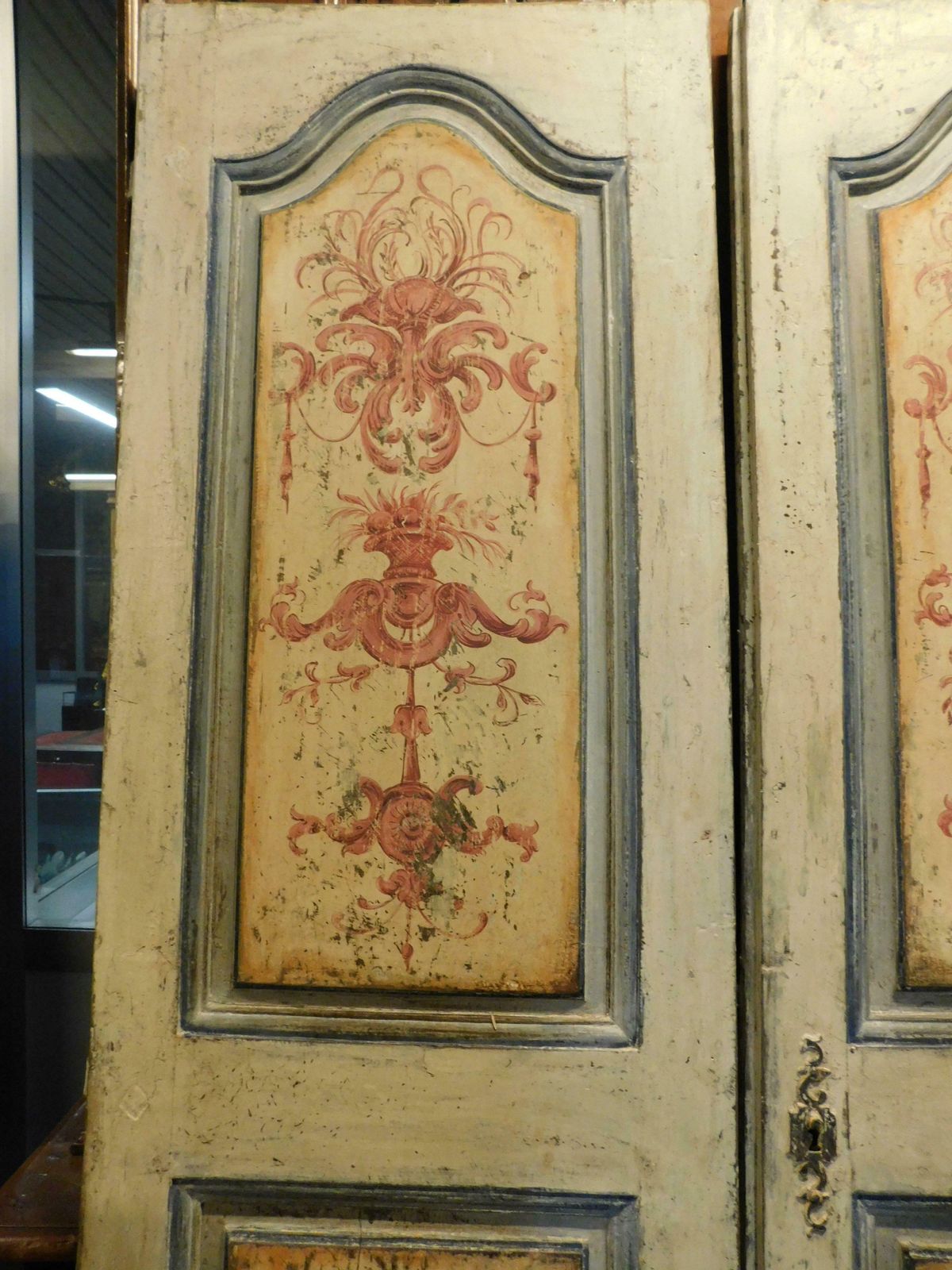 Double Wing Interior Door, In Richly Painted Wood, Italy photo vinterior