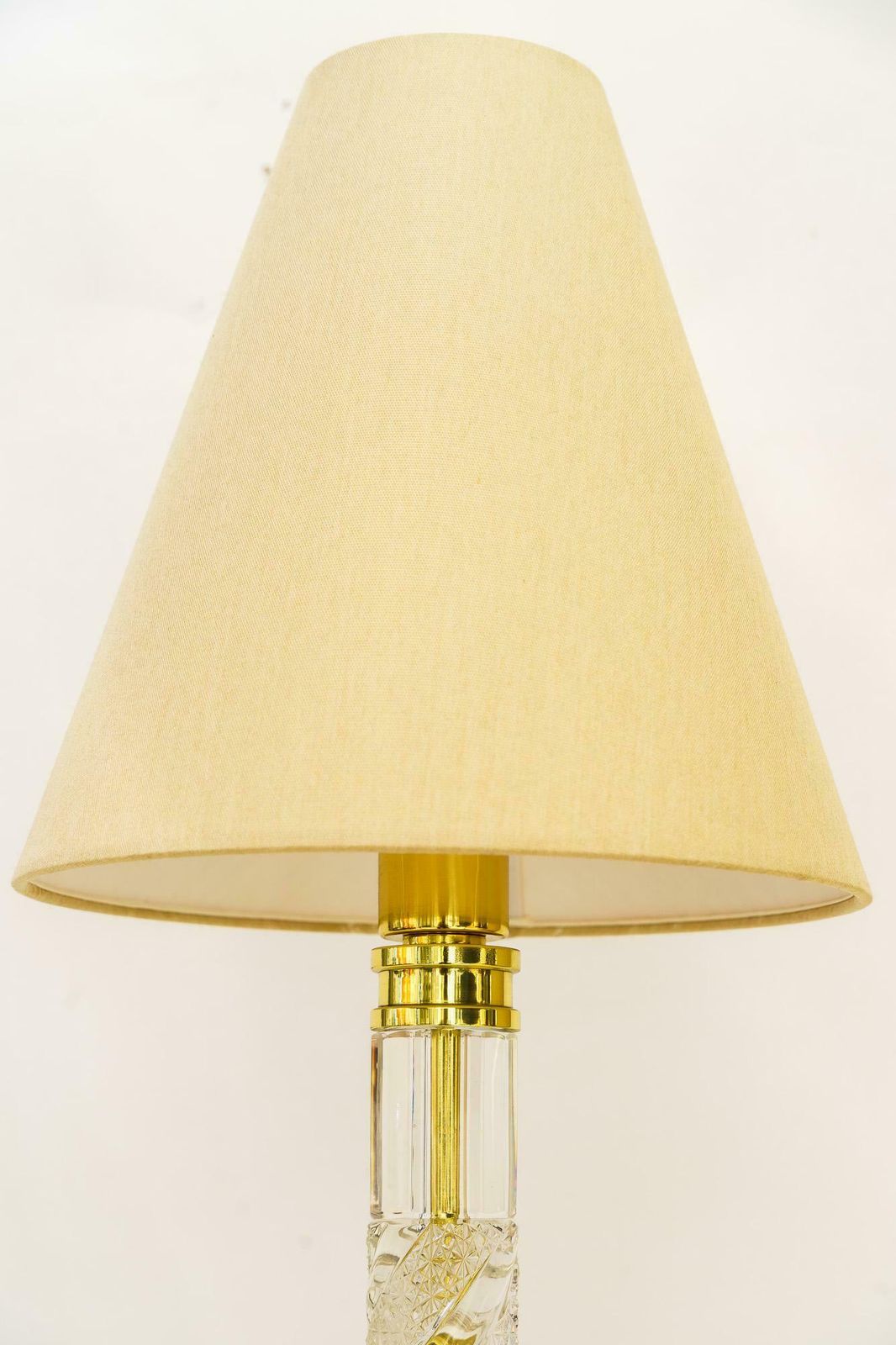Big Art Deco Glass Rod Table Lamp With Fabric Shade Vienna Around 1920s photo buy