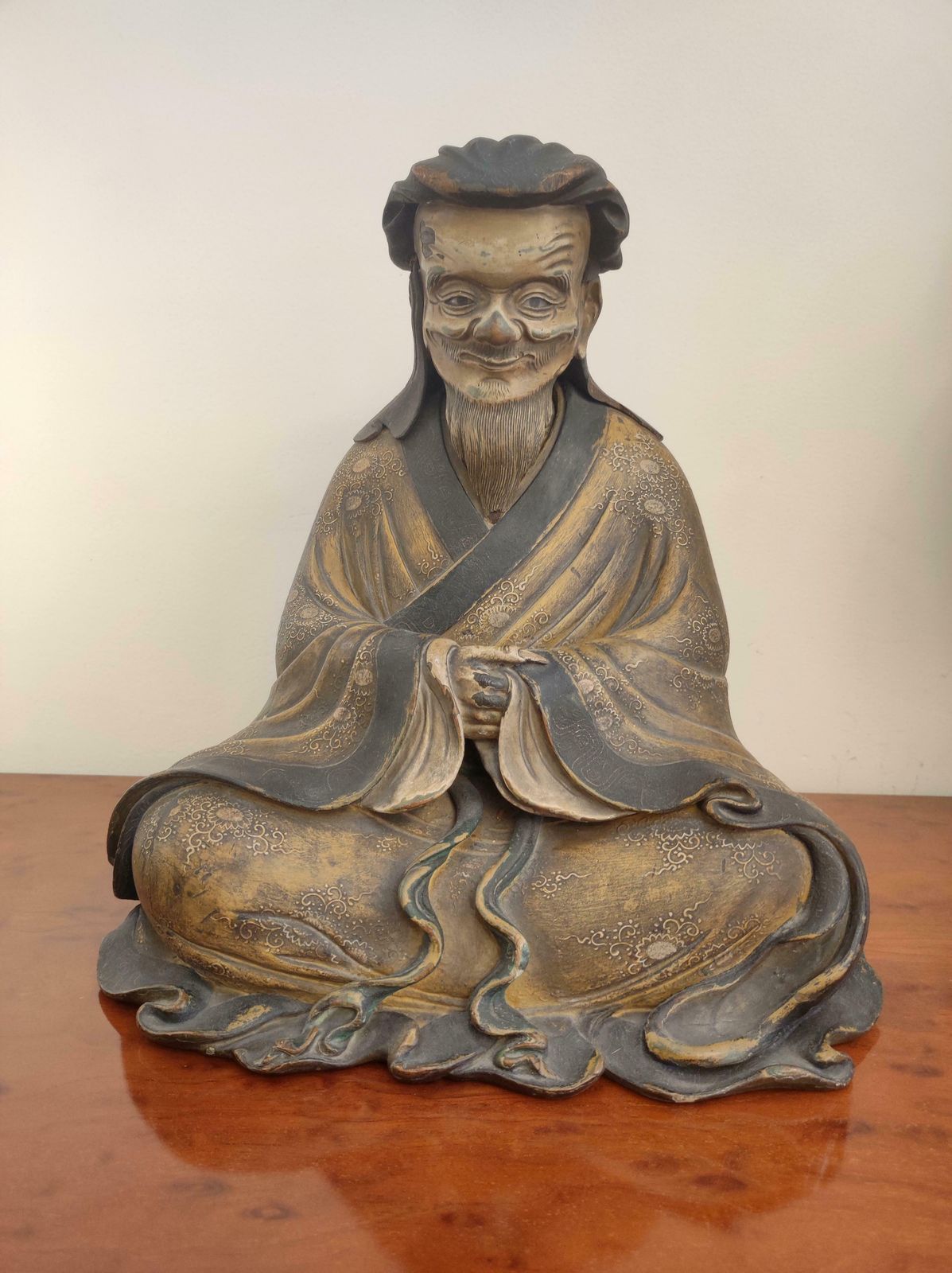Japanese Old Man Statue, Tenmei Era, Dated 1781 photo buy