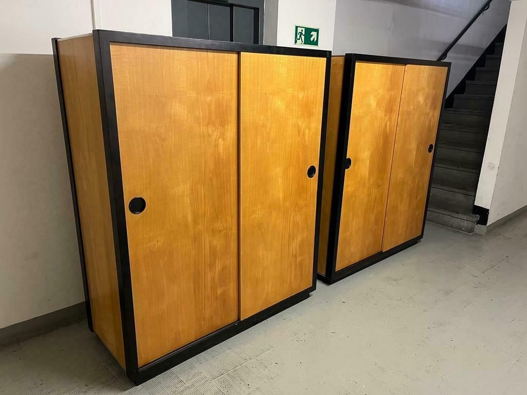 2 Teak Sliding Doors Wardrobe By Kurt Thut, Switzerland 1950s photo Furniture