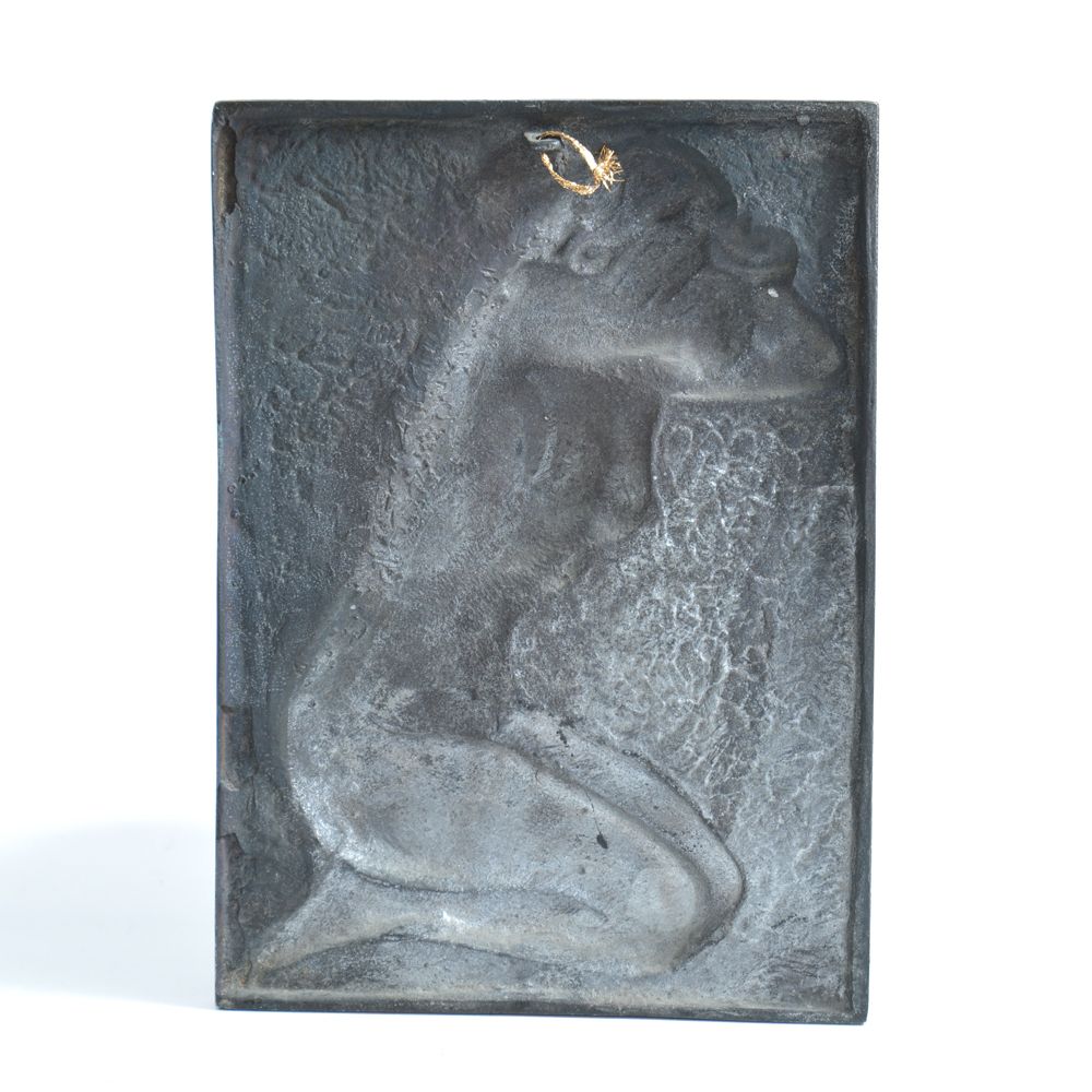 Vintage Brass Wall Sculpture Of Naked Woman, Circa 1940 photo vintage