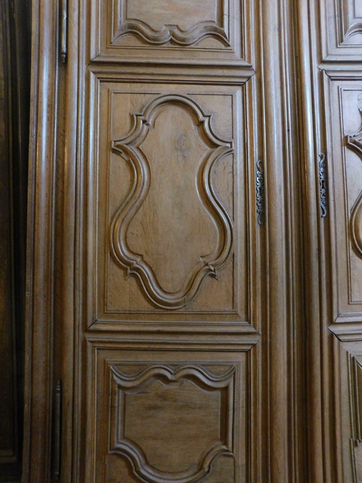 Placard, Wall Cabinet In Carved Oak Wood With Wavy Panels, France photo for sale