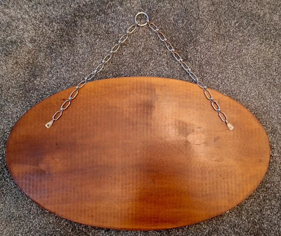 Art Deco Bevelled Edge Frameless Wall Mirror Lovely Raised & Engraved Details photo for sale