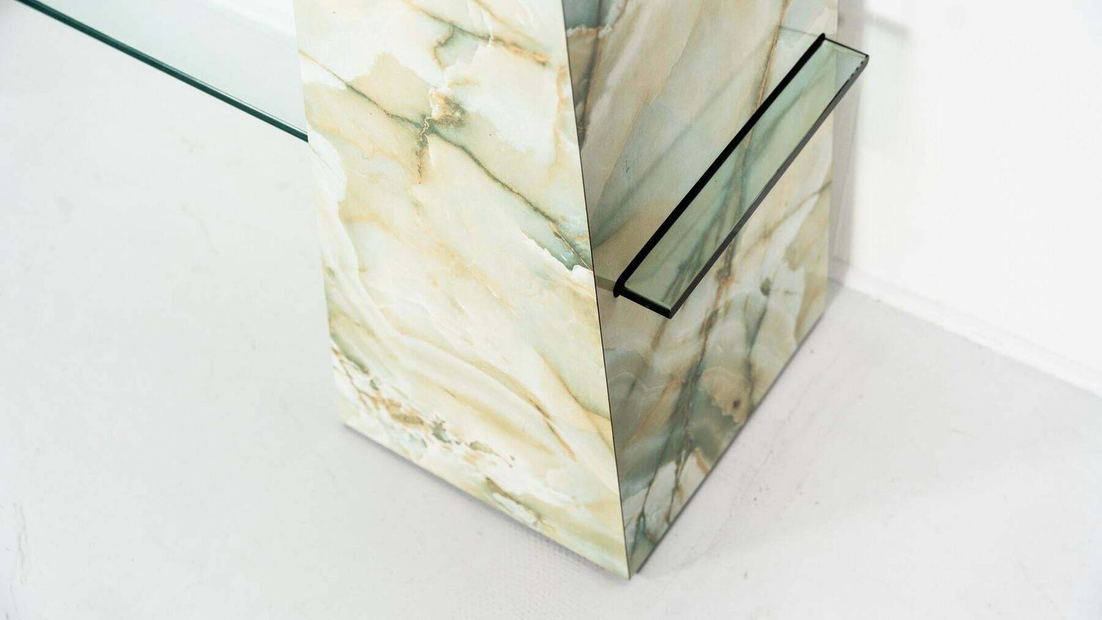 photo furniture Mid Century Modern Shelve, Stone And Glass, 1970s