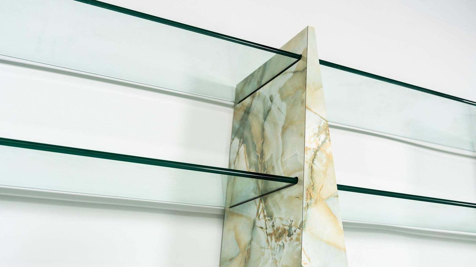 Furniture Mid Century Modern Shelve, Stone And Glass, 1970s photo