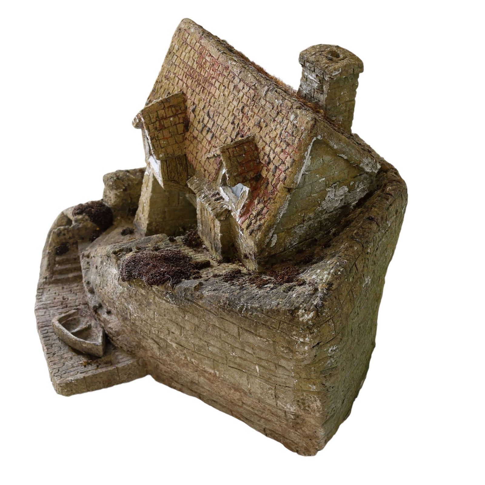 Mid Century Concrete Model Village Breton Fisherman’s Quay Cottage photo for sale