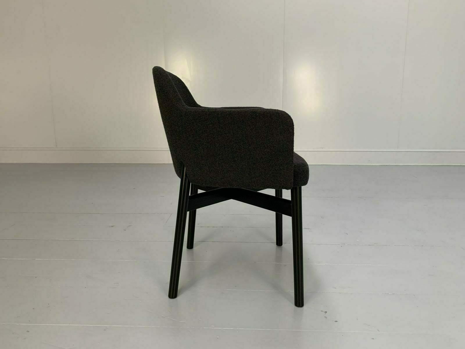 Suite Of 6 Knoll Studio “Krusin 016” Armchairs In Dark Boucle Wool photo vinterior