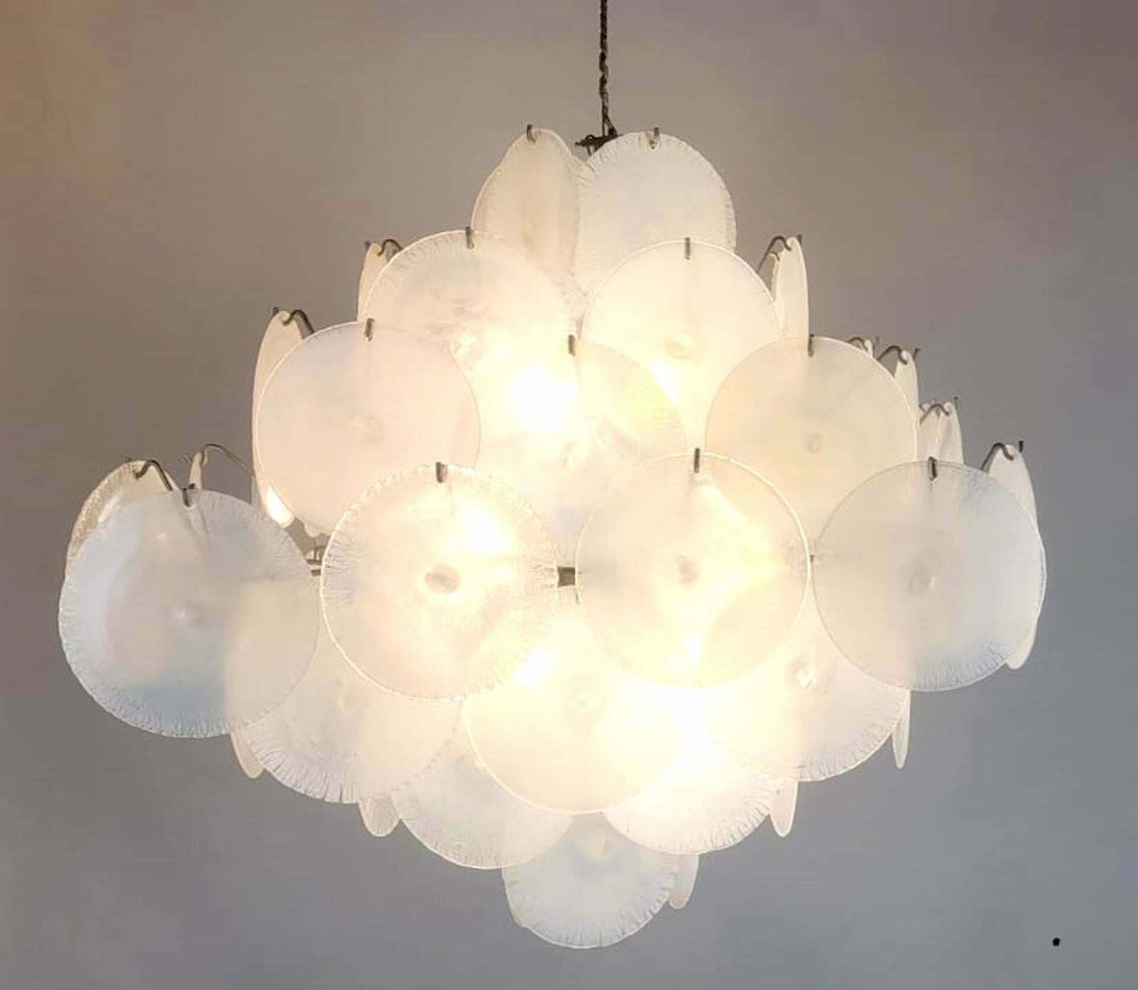 Mid Century Murano Glass Discs Suspension By Carlo Nason, 1960s photo Lighting