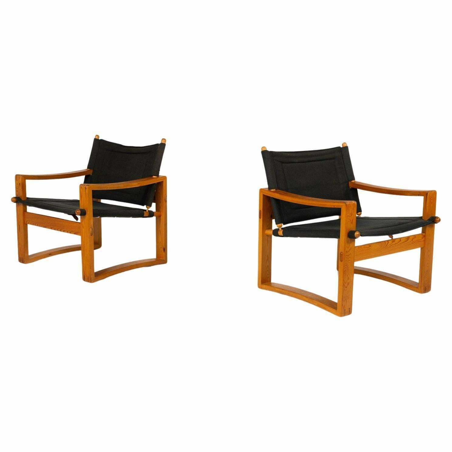 Mid Century Modern Pair Of 'Safari' Armchairs By Børge Jensen For Bernstorffsmin