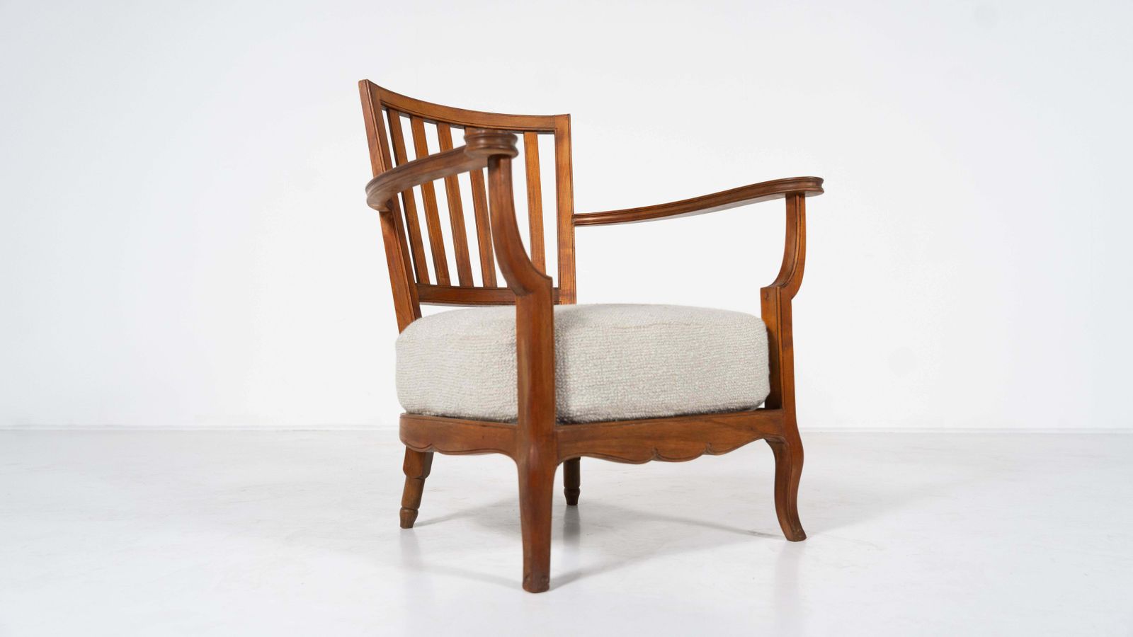 Pair Of Wooden And Fabric Armchairs, 1960s   New Upholstery photo Furniture
