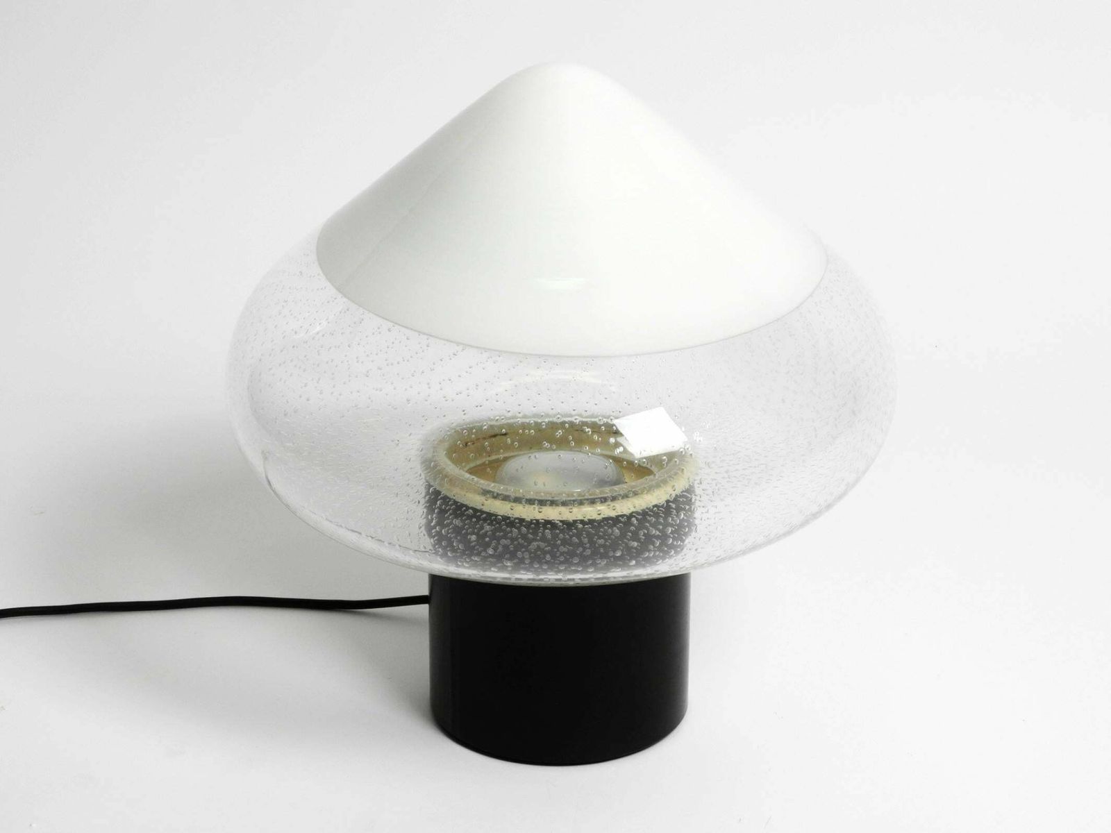 Large 60s Italian Two Piece Murano Glass Table Lamp By Roberto Pamio For Leucos photo for sale