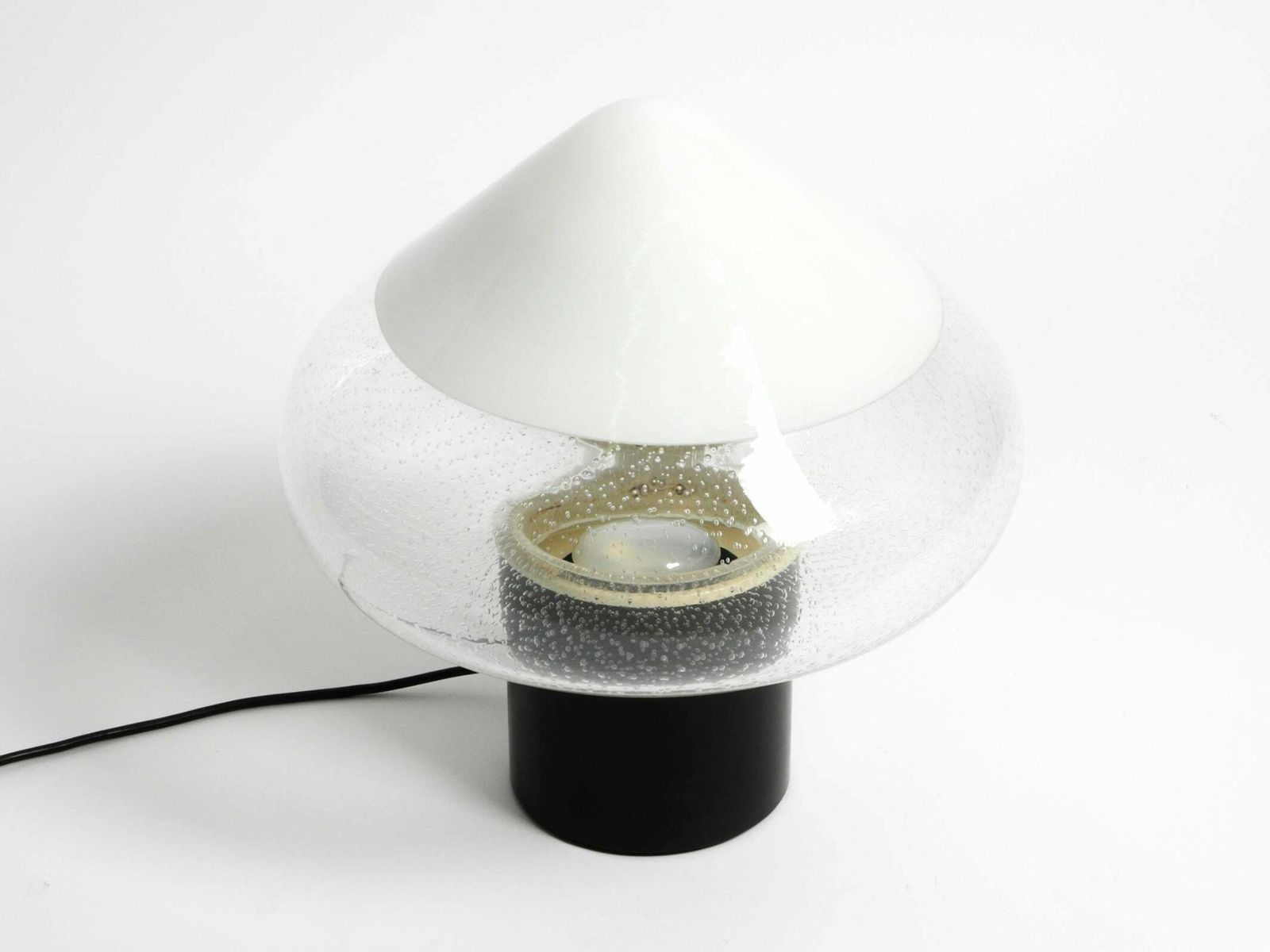 photo vintage Large 60s Italian Two Piece Murano Glass Table Lamp By Roberto Pamio For Leucos