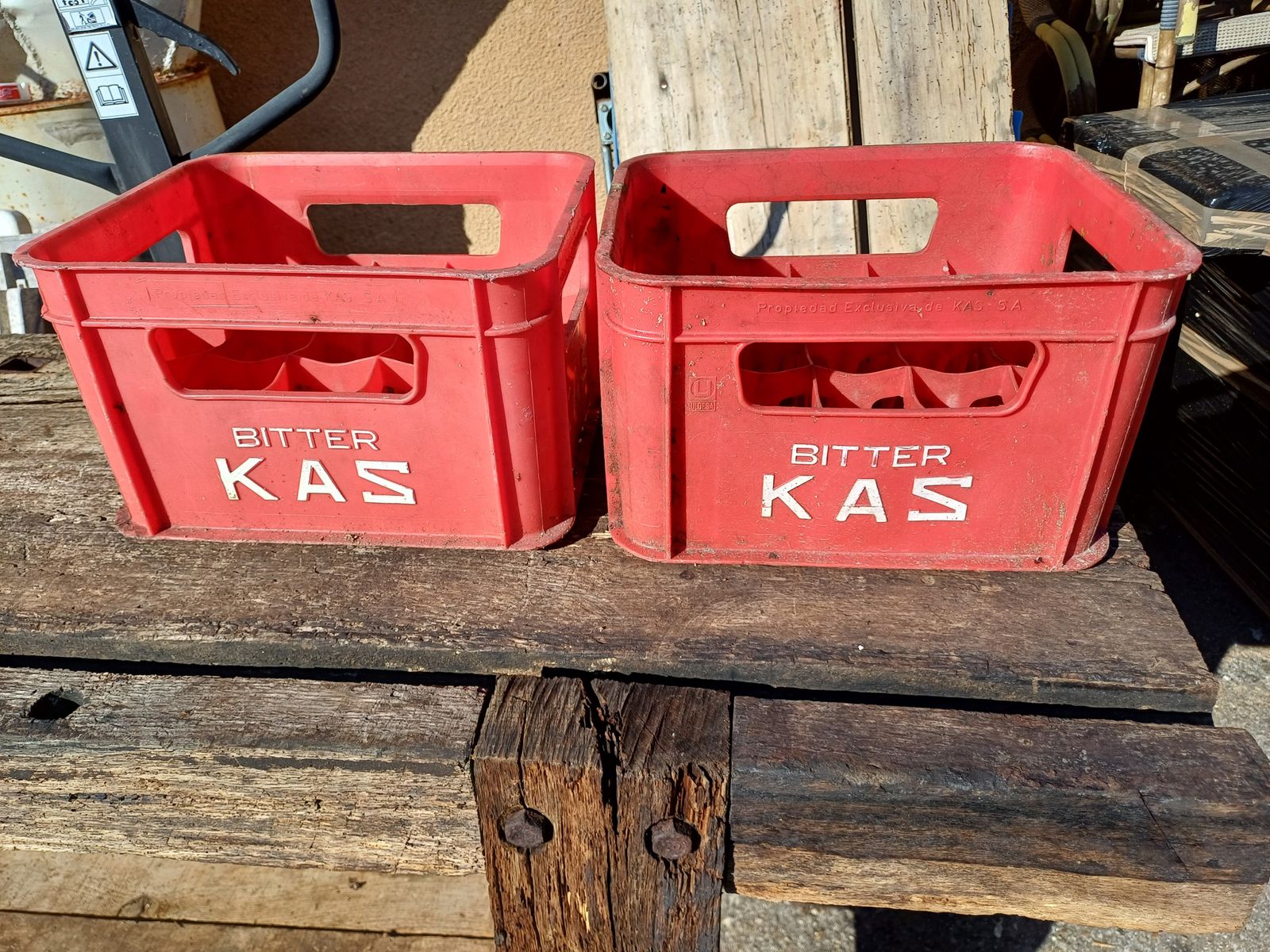 Pair Of Bitter Kas Bottle Racks photo for sale