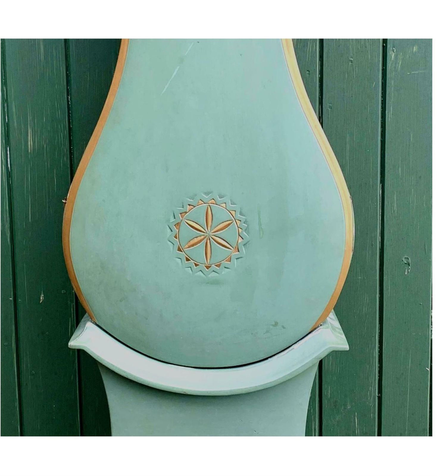 Swedish Antique Mora Clock Fryksdall Green Gold 1800s Gustavian Ekerstrom photo for sale