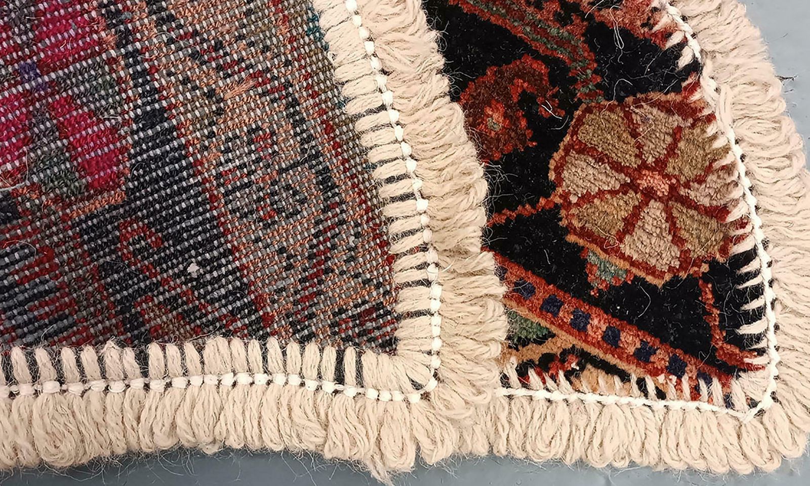 Handmade Rug Doormat Oriental Rug Semi Circular Interior Carpet Mat Entrance Way photo vinterior