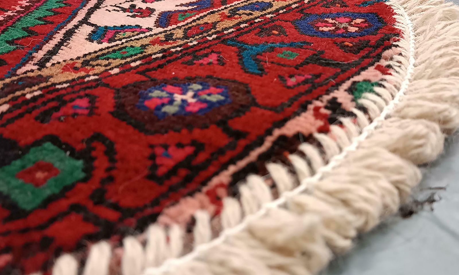 Handmade Rug Doormat Oriental Rug Semi Circular Interior Carpet Mat Entrance Way photo for sale
