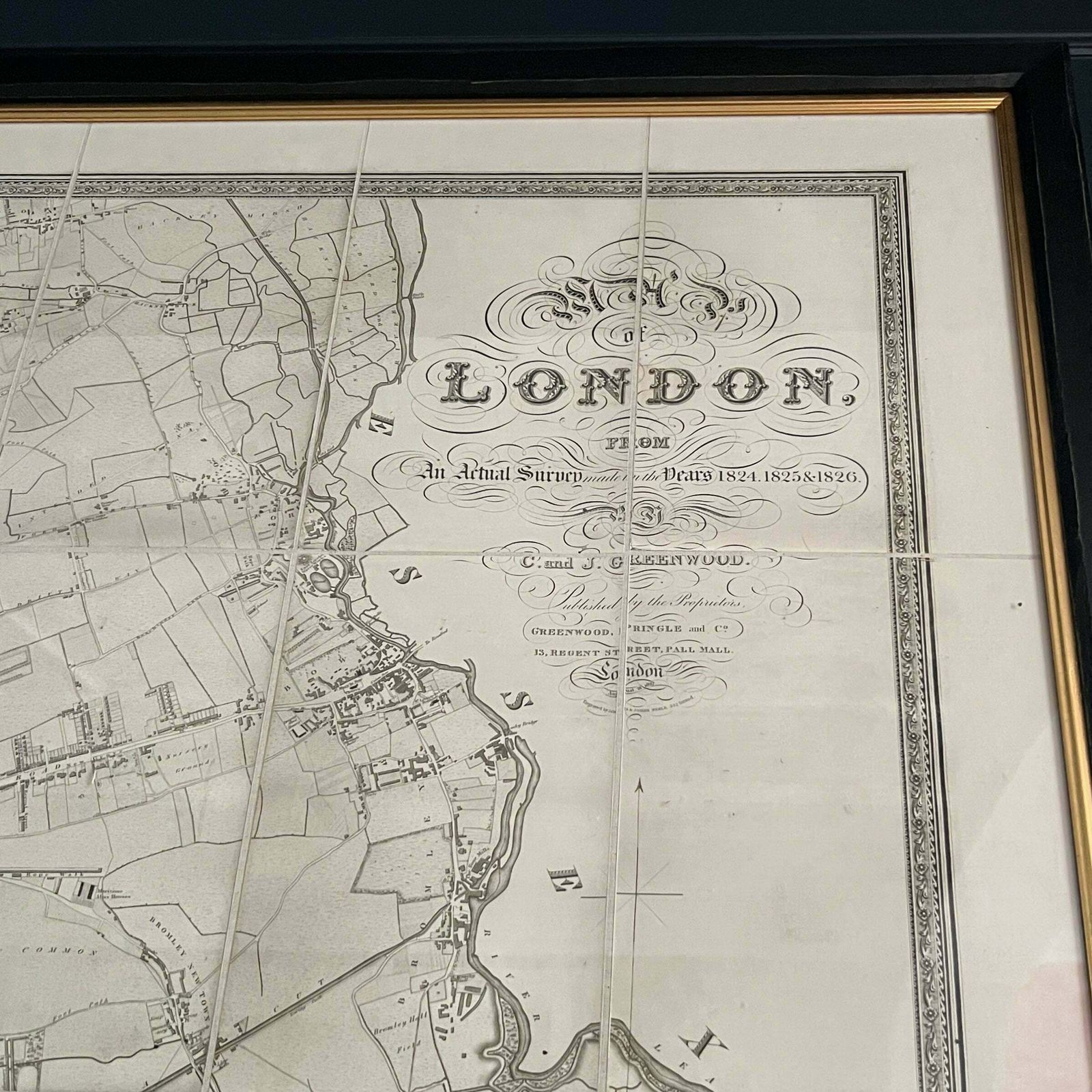 Greenwood's London Map Circa 1827   Large photo 2450.0