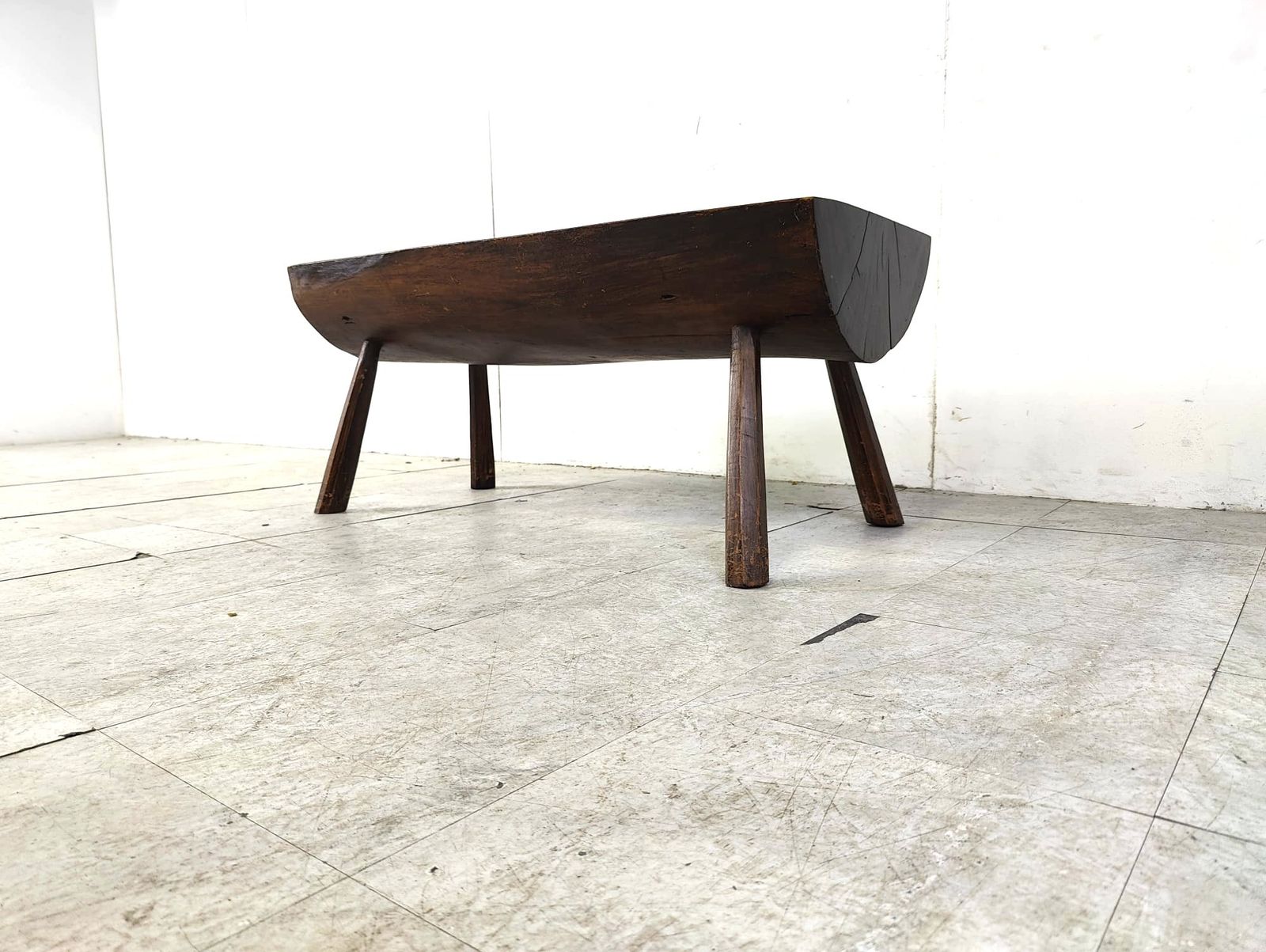 Solid Wooden Brutalist Coffee Table, 1960s photo vinterior