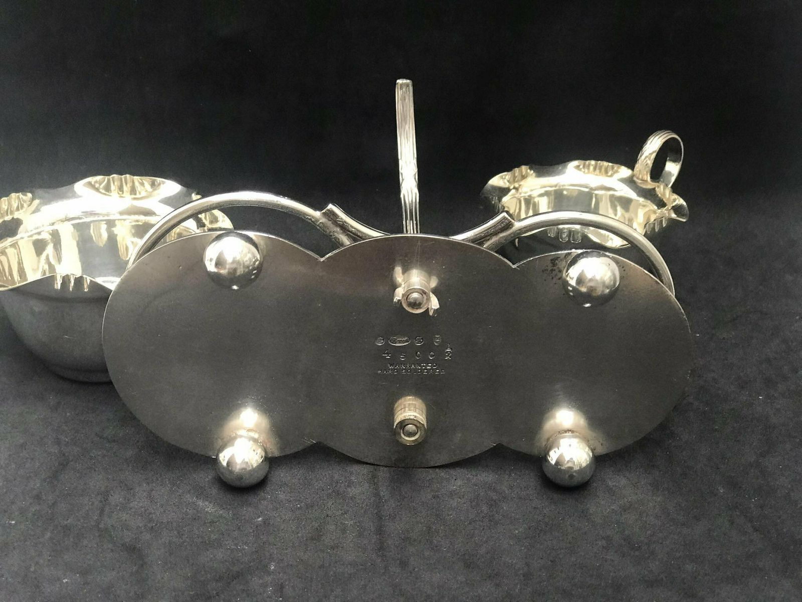 Victorian Milk Jug Creamer And Sugar Bowl Set, Silver Plated On Stand Holder By Yeoman Breakfast Set Jam Bowl English Tea Table Decor photo Home Decor