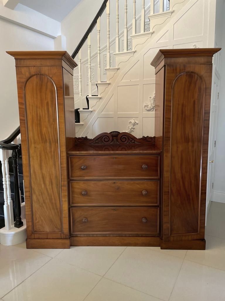 Large Unusual Antique 19th Century Quality Mahogany Wardrobe