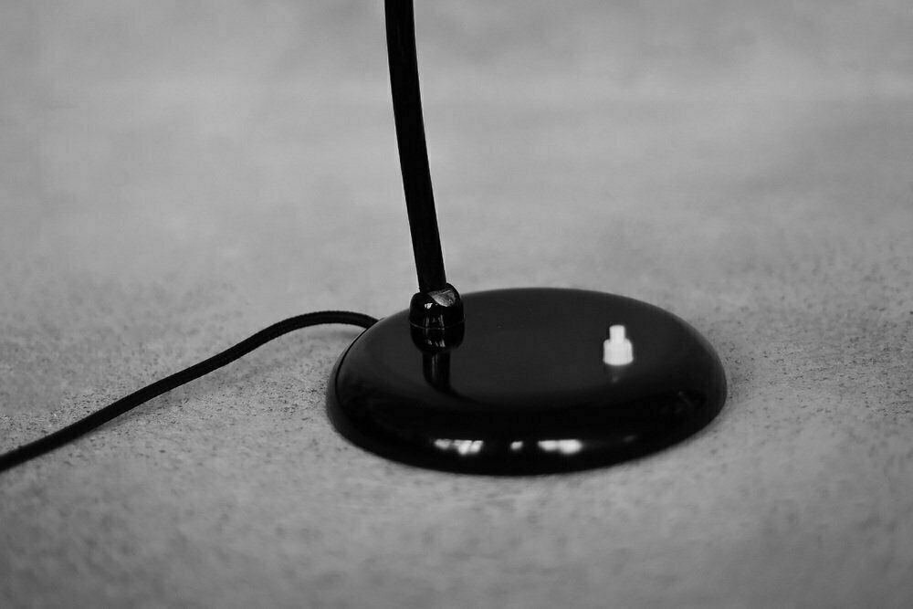 Lighting Vintage German Bauhaus Minimalist Black Metal Desk Lamp From Cosack, 1940s photo