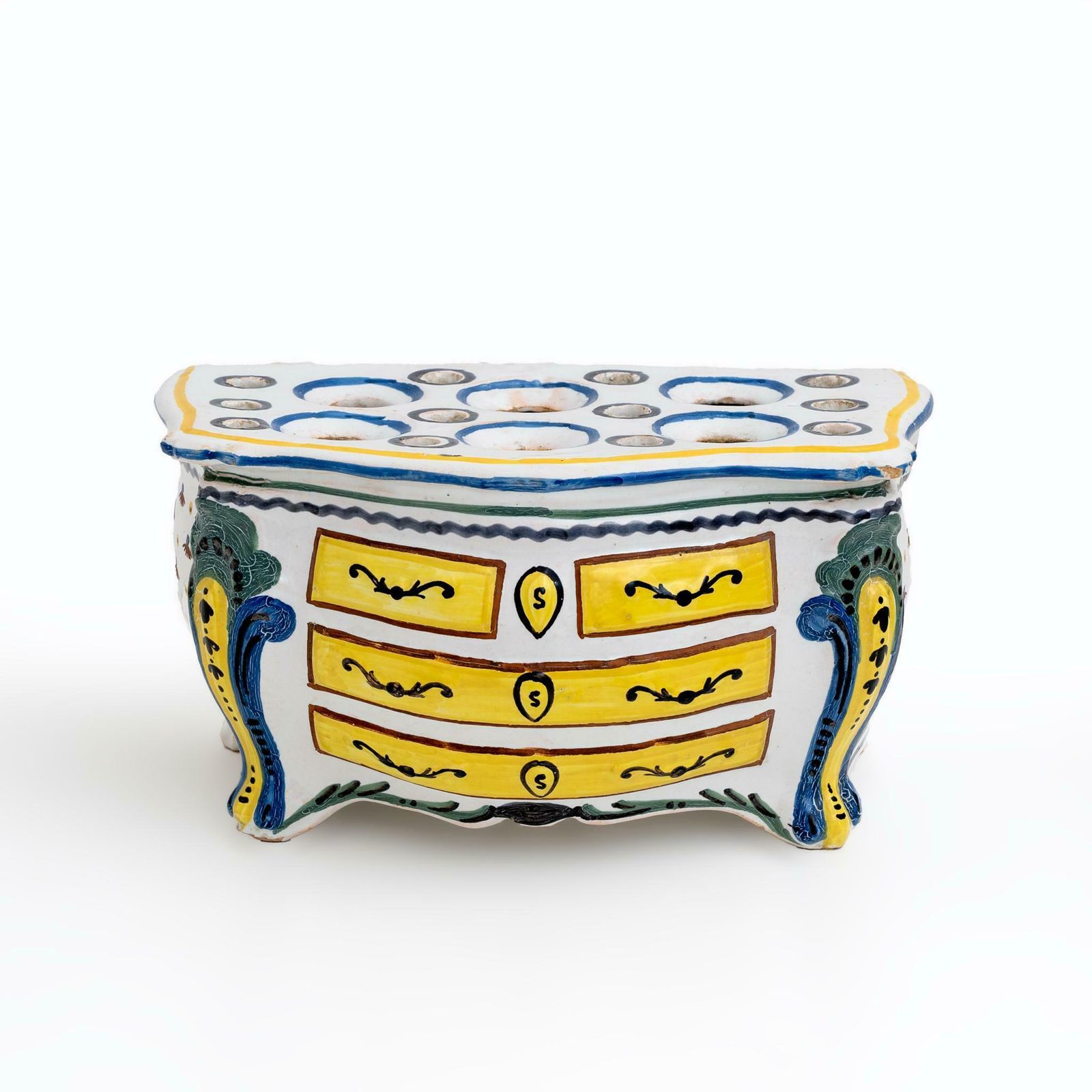 Second Half 18th Century France Shaped Planters "Commode" Nevers Manufacture photo vinterior